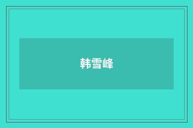 韩雪峰