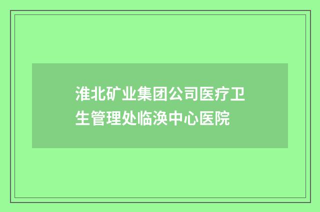 淮北矿业集团公司医疗卫生管理处临涣中心医院