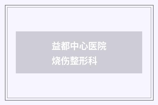 益都中心医院烧伤整形科品牌