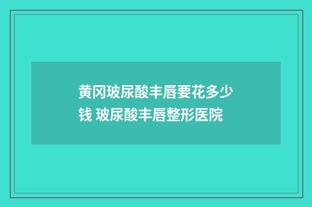 黄冈玻尿酸丰唇要花多少钱 玻尿酸丰唇整形医院