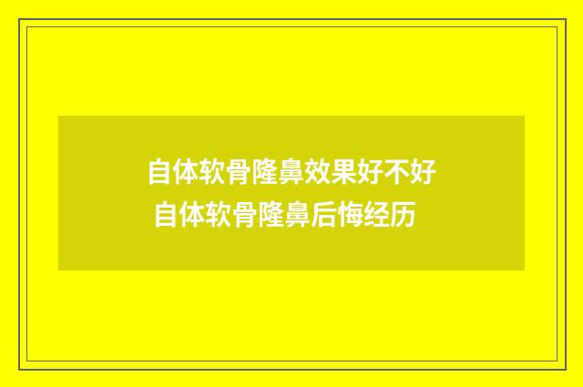 自体软骨隆鼻效果好不好 自体软骨隆鼻后悔经历