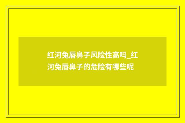 红河兔唇鼻子风险性高吗_红河兔唇鼻子的危险有哪些呢
