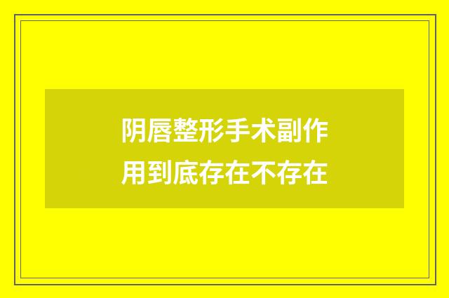 阴唇整形手术副作用到底存在不存在