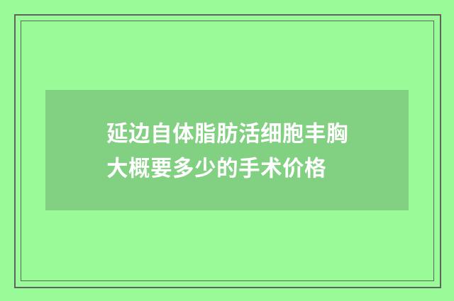 延边自体脂肪活细胞丰胸大概要多少的手术价格