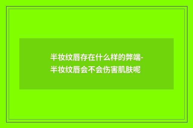 半妆纹唇存在什么样的弊端-半妆纹唇会不会伤害肌肤呢