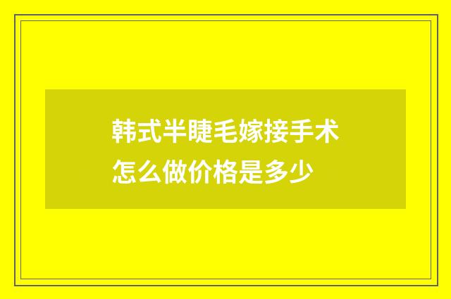 韩式半睫毛嫁接手术怎么做价格是多少