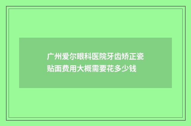 广州爱尔眼科医院牙齿矫正瓷贴面费用大概需要花多少钱