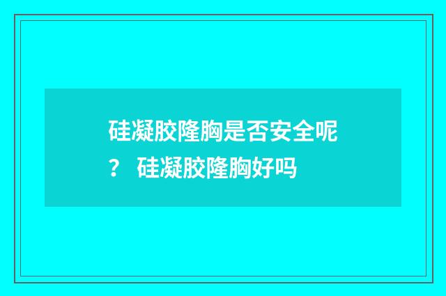硅凝胶隆胸是否安全呢？ 硅凝胶隆胸好吗