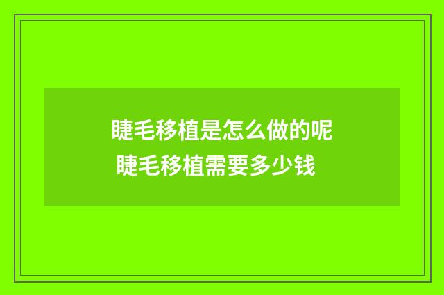 睫毛移植是怎么做的呢 睫毛移植需要多少钱