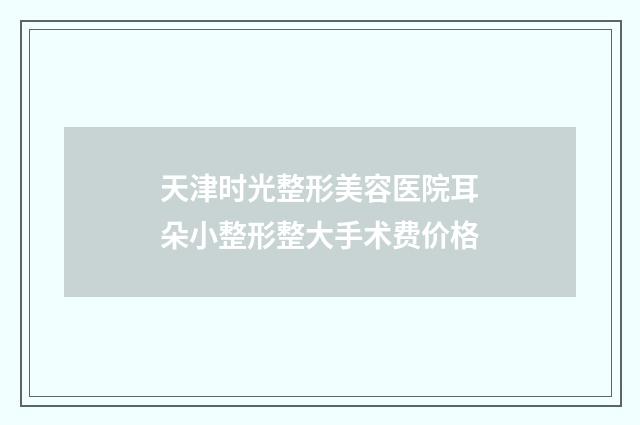 天津时光整形美容医院耳朵小整形整大手术费价格