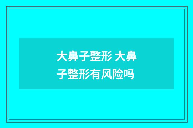 大鼻子整形 大鼻子整形有风险吗