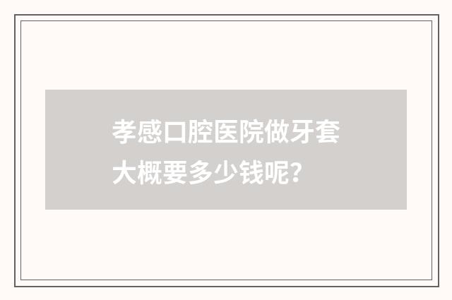 孝感口腔医院做牙套大概要多少钱呢？
