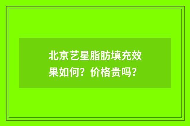 北京艺星脂肪填充效果如何？价格贵吗？