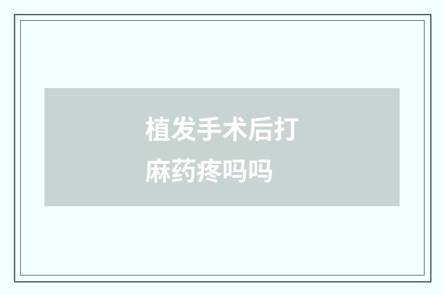 植发手术后打麻药疼吗吗
