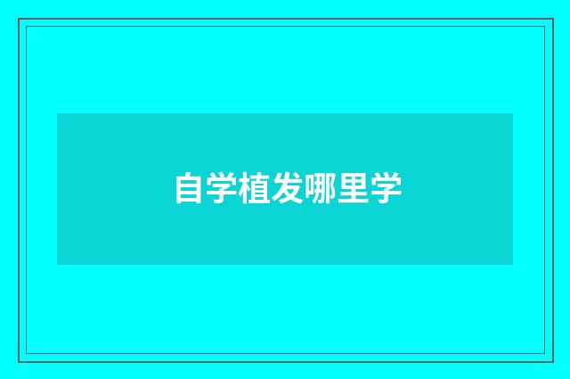 自学植发哪里学