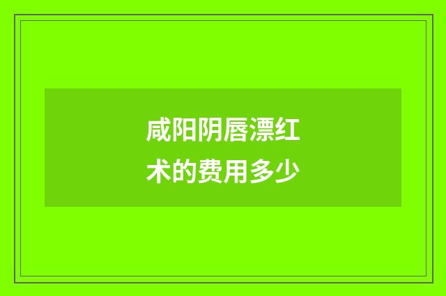 咸阳阴唇漂红术的费用多少